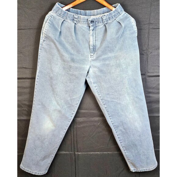 NOS Vintage 90s Streetwear Mens 34x30 Pleated Acid Wash Tapered Leg Denim Jeans - Picture 1 of 12